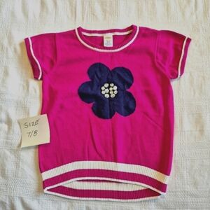 Gymboree girls size 7/8 or Medium Charm Class floral sparkle sweater EUC
